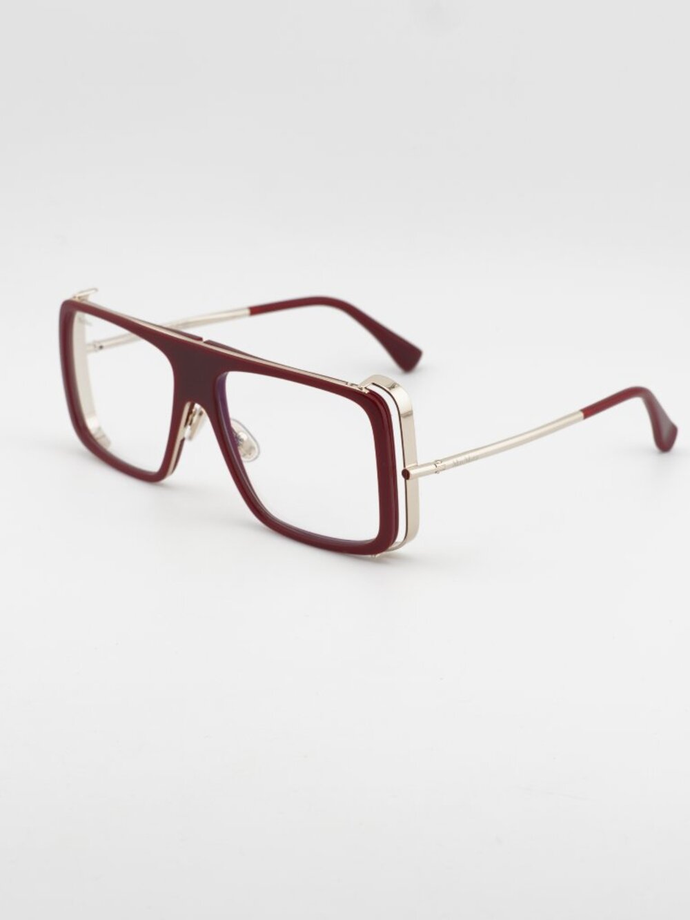 Max Mara MM5172-B 069 Eyeglasses Bordeaux 55mm Aviator Frame, Blue Light Block